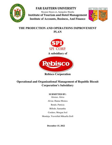 Republic Biscuit Corporation (REBISCO) Management.